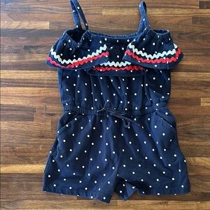Janie and Jack Red, White and Blue Polka Dot Jumpsuit